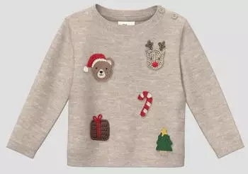 s.Oliver Unisex Strickpullover mit Applikation braun 2184358.84W0.