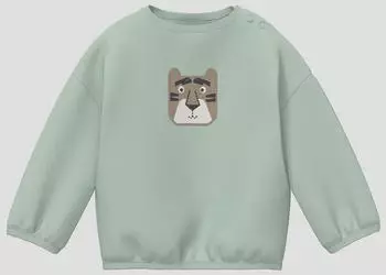 s.Oliver Unisex Sweatshirt mit Applikation im Loose Fit grün 2181901.6135.