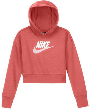 Nike Older Kids' (Girls') French Terry Cropped Hoodie Sportswear Club (DC7210) magic eber/white/pink