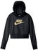 Nike Older Kids' (Girls') French Terry Cropped Hoodie Sportswear Club (DC7210) black/yellow