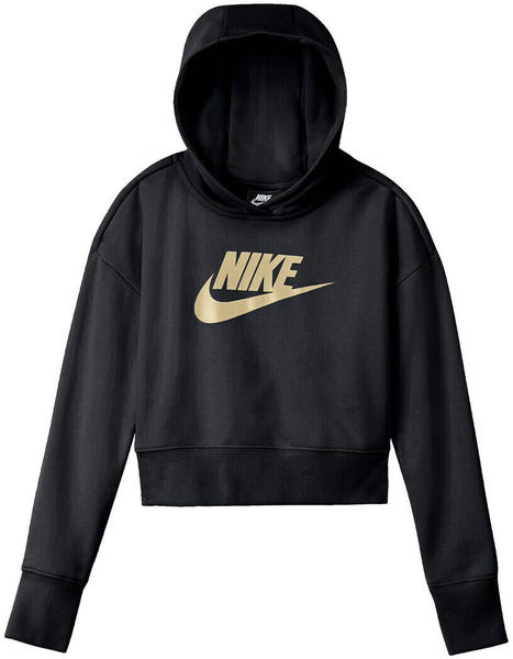 Nike Older Kids' (Girls') French Terry Cropped Hoodie Sportswear Club (DC7210) black/yellow