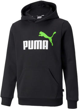 Puma Essentials+ Two-Tone Big Logo Youth Hoodie (586987) puma black/green flash