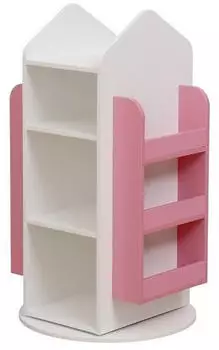 Home Deluxe Juna Kinderregal drehbar 360° 60x60x105,3cm Weiß/Pink