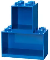 LEGO Bausteinregal-Set BRICK SHELF, 2-teilig, blau B&uuml;cherregal mit Noppen, aus