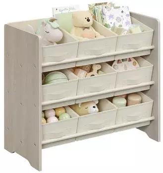 Songmics Kinderregal 9 Vliesstoff-Boxen 3 Fächer 62,5x60x29,5cm