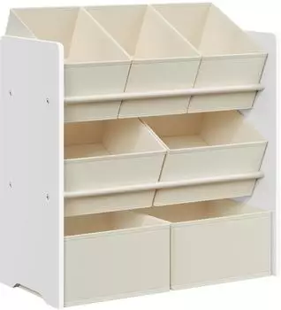 Songmics Kinderregal mit 7 Vliesstoff-Aufbewahrungsboxen, wolkenwei&szlig; (GKR034W10)