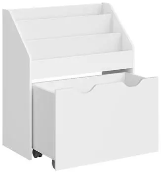 Songmics Kinderregal 3 Ebenen mit Rollen, wolkenweiß (GKR041W10)