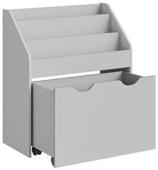 Songmics Kinderregal Spielzeugregal 3 Ebenen mit Rollen, Taubengrau (GKR041G10)