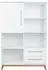 Arthur Berndt Standregal Lina Soft-Close 6 Fächer 2 Schubladen Weiß/Walnuss 114x166x51cm