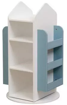 Home Deluxe JUNA Kinderregal 360&deg; drehbar, Wei&szlig;/Blau, 60x60x105,3cm (51333)