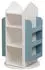 Home Deluxe JUNA Kinderregal 360° drehbar, Weiß/Blau, 60x60x105,3cm (51333)