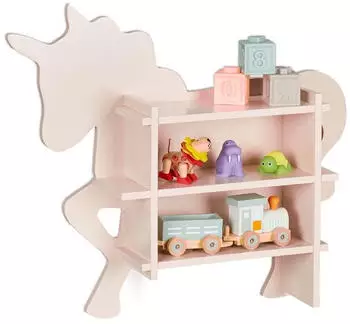 Relaxdays Kinderregal Spielzeugablage MDF 2 Fächer rosa
