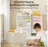 SoBuy Kinderregal Montessori mit Stofftaschen, 3 Fächer, 80x80x40cm (KMB119-W)