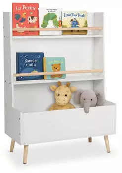 Relaxdays Kinderregal f&uuml;r B&uuml;cher und Spielzeug, 2 Ablagen, 94x68x32cm (10051424_49)