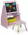 Relaxdays Kinderregal mit Tafel und Hocker, 52x84x45cm