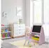 Relaxdays Kinderregal mit Tafel und Hocker, 52x84x45cm