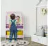 Relaxdays Kinderregal mit Tafel und Hocker, 52x84x45cm