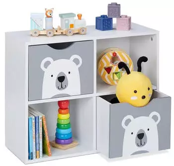 Relaxdays Kinderregal MDF, 60x24,5x48cm, 11kg Tragkraft