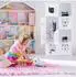 Relaxdays Steckregal Kinderzimmer Katzen Motiv 7 Fächer Kleiderstange 145x74x36,5cm, weiß