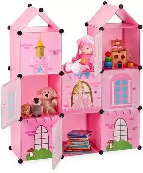 Relaxdays Kinderregal Schloss, DIY, 110x37x128cm (10028804)