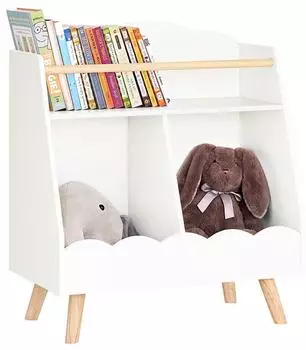SoBuy KMB100-K-W Kinderb&uuml;cherregal Holz Wei&szlig; 3 F&auml;cher (KMB100-K-W)