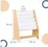 Relaxdays Kinderbücherregal Montessori 4 Stofffächer, Holz, weiß/natur (78x64x28cm)