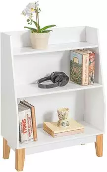 SoBuy KMB47 Kinderregal 3 F&auml;cher Massivholzbeine wei&szlig; (KMB47-W)