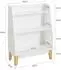 SoBuy KMB47 Kinderregal 3 Fächer Massivholzbeine weiß (KMB47-W)