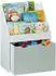 Relaxdays Kinderregal mit Spielzeugkiste, 50,5x28x70cm