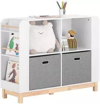 SoBuy KMB85 Kinderb&uuml;cherregal Holz, wei&szlig;, 5 F&auml;cher (KMB85-W)