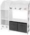 Joyz Kinderregal Weltraum-Motiv 8 Ablagefächer 2 Stoffboxen, Weiß, 93x30x98cm
