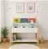 Relaxdays Kinder-Bücherregal 4 Buchablagen, offenes Fach, weiß/natur, 80x44x40cm