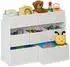 Relaxdays Kinderregal 9 Stoffboxen, Holzwerkstoff/Metall, Weiß, 92x60x30cm