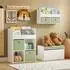 SoBuy Kinder-Bücherregal mit 2 Stoffboxen, Holz, weiß (KMB79-W)