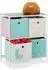 Relaxdays Kinderregal Lama, Textil/Metall/Kunststoff, bunt, 53x62x30cm