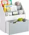 SoBuy KMB17-HG Kinder-Bücherregal 3 Ablagefächer Weiß/Grau (KMB17-HG)