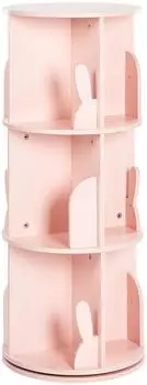 Beliani CANEY Drehbares Bücherregal, MDF, 94cm, pastellrosa (CANEY)