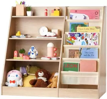 VEVOR Kinder-B&uuml;cherregal 4-st&ouml;ckig MDF, B&uuml;cher- & Spielzeug-Organizer (IVY-VVR-0056)