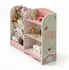 Relaxdays Kinderregal 4 Fächer 3 Hängefächer MDF rosa/grün 80x82x26cm
