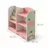 Relaxdays Kinderregal 4 Fächer 3 Hängefächer MDF rosa/grün 80x82x26cm