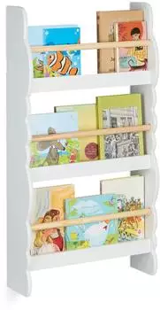 Relaxdays Wolkenregal Kinder Wandregal, wei&szlig;, 42,5x14x80cm