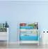 Relaxdays Kinder-Bücherregal 4 Fächer, Holzwerkstoff/Metall, weiß/hellblau/grau, 62x71x29cm
