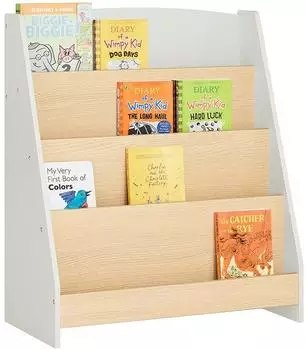 SoBuy KMB106-HG Kinderregal mit 4 Ablagefächern, weiß (KMB106-HG)
