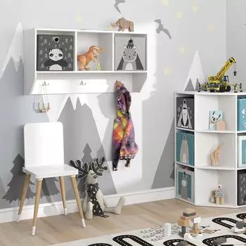 VICCO Luigi Kinder-H&auml;ngeregal mit Faltbox, wei&szlig; (38146)