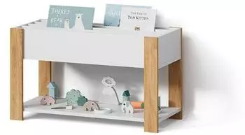Livinity Mailo Kinderregal mit Sitzbank, wei&szlig;/Eiche Artisan, 80x46x40cm (59799)