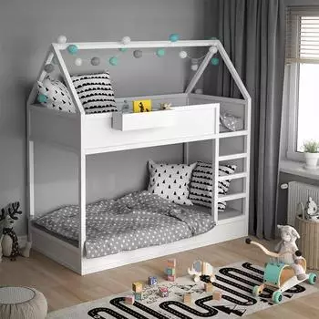 VitaliSpa H&auml;ngeregal f&uuml;r Kinderbett/Hochbett, wei&szlig;, 60x15cm (33412)