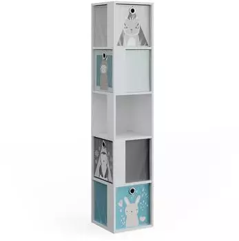VICCO Lio Kinderregal wei&szlig;, 5 F&auml;cher, 4 Faltboxen (37015)