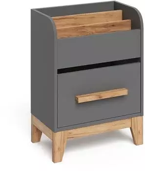 VitaliSpa Malia B&uuml;cherregal mit Schublade, grau/Artisan-Eiche, 55x70cm (60583)