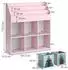 VICCO Luigi Kinderbücherregal rosa mit grauen Faltboxen, 107x114cm (40776)