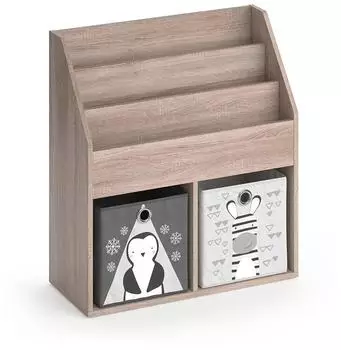 VICCO Luigi Kinderb&uuml;cherregal mit Faltbox, Sonoma (72x79cm)